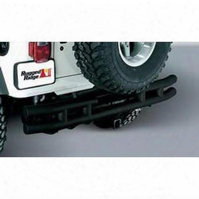 Rugged Ridge 3 Inch Rear Tube Bumper With Frame Mounted Hitch (black) - 11570.02