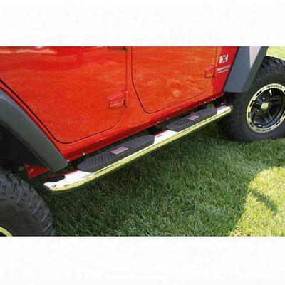 Rugged Ridge 4 Inch Round Tube Step, Wheel To Wheel Length (stainless Steel) - 11593.1