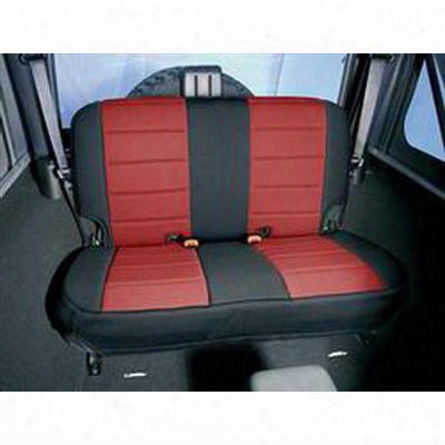 Rugged Ridge Custom Fit Neoprene Rear Seat Cover (black/red) - 13262.53