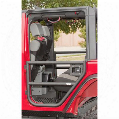 Rugged Ridge Rear Tube Doors With Paddle Handles In Textured Black - 11509.11