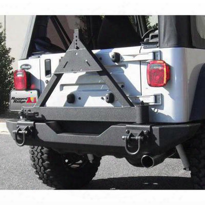 Rugged Ridge Rear Xhd Bumper With D-ring Mounts (blak) - 11546.1
