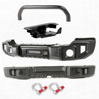 Rugged Ridge Spartacus Front Bumper Kit With Overrider Bar And Winch Plate (black) - 11544.62