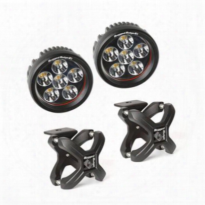 Rugged Ridge Round Led Light And X Clamp Kit (black) - 15210.41