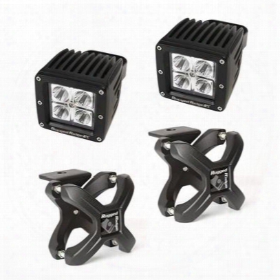 Rugged Ridge Square Led Light And X-clamp Kit (black) - 1521.038