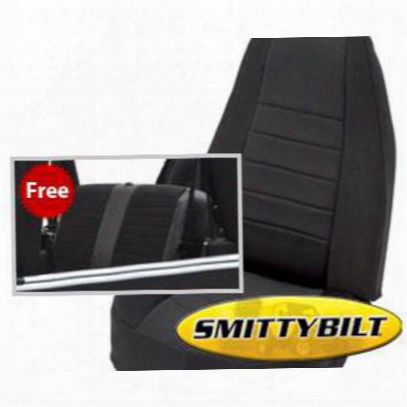 Smittybilt Neoprene Front And Rear Seat Cover Kit (black/black) - 471301