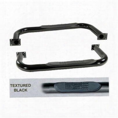 Smittybilt Sure Step 3 Inch Diameter Side Bars, Wheel To Wheel Length (textured Black) - Jn40-s2t