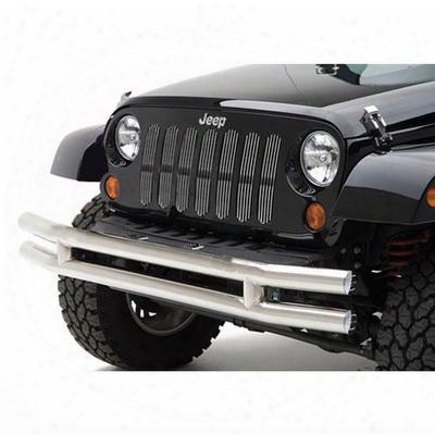 Smittybilt Tubular Jeep Front Bumper In Stainless Steel (stainless Steel) - Jb44-fns