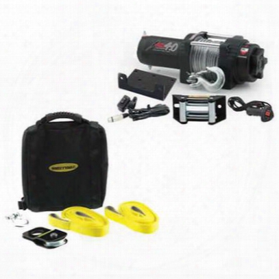 Smittybilt Xrc4.0, 4,000 Lb Compact Winch & Atv Winch Accessory Kit Special - Atvbag2