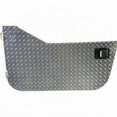Warrior Aluminum Diamond Plate Half Doors With Slider Style Latch (silver) - 904door