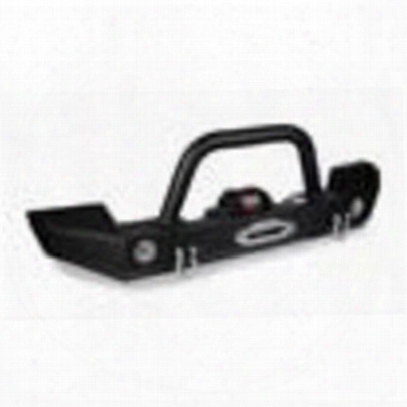 Warrior Front Full Width Bumper With Oem Fog Light Mounts And 3 Inch Brush Guard (black) - 59930