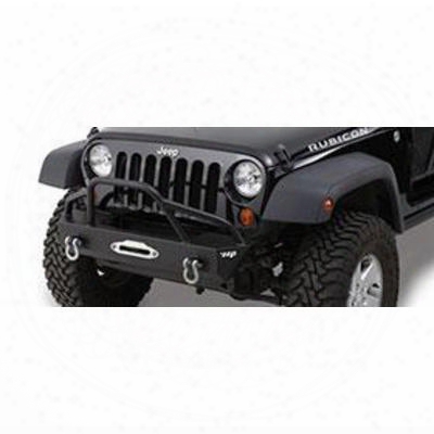 Warrior Stubby Winch Front Bumper With Pre-runner Brush Guard And D-ring Mounts (black) - 59750