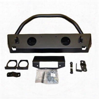 Warn Rock Crawler Stubby Ffront Bumper With Grille Guard, Light And D-ring Mounts (black) - 87600