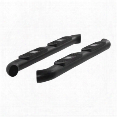Aries Offrooad Aluminum 4 Inch Round Side Bars, Cab Length (textured Black) - Al231007