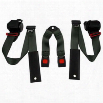 Beams Rear 3-point Shoulder Harness Seat Belts In Military Green - Jpyj9295rkt-52