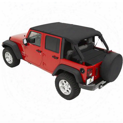 Bestop Header Safari Style Jeep Bikini Top In Black Diamond 52581-35