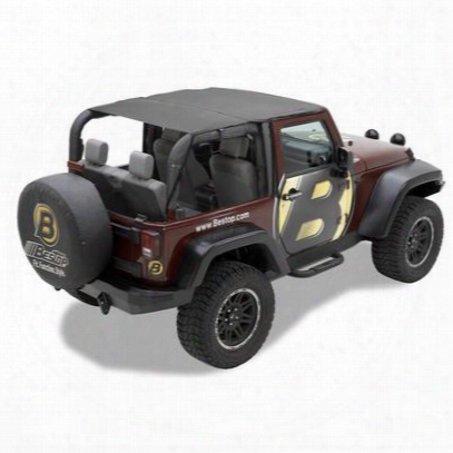 Bestop Header Safari Style Jeep Bikini Top In Black Diamond 52583-35