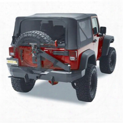 Bestop Highrock 4x4 Rear 2 Inch Receiver Hitch Bumper With Swing Out Tire Carrier In Matte Black (black) - 44934-01