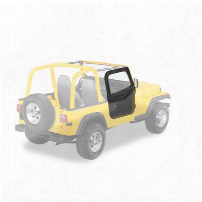 Bestop Soft Upper Doors For Factory Soft Top With Steel Half Doors In Black Vinyl - 51782-01