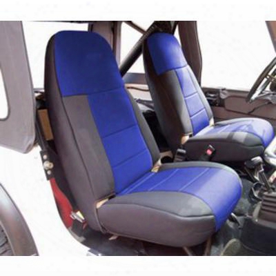 Coverking 50/50 High Back Neoprene Front Seat Covers (black/blue) - Spc249