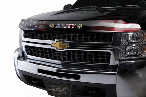Stampede Vigilante Premium Vp Series Armed Forces Hood Protectors - Army, Marine, Navy, Air Force & Coast Guard Logo Truck Bug Deflectors