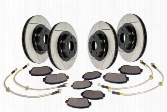 2000 Bmw 5-series Stoptech Sport Brake Kit With Slotted Rotors 977.3403 4-wheel Slotted Brake Kit