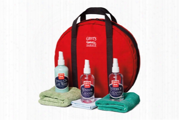 Griot's Garage Traveling Car Care Kit - Car Spray Wax, Wheel Cleaner & Interior Detailing Kit