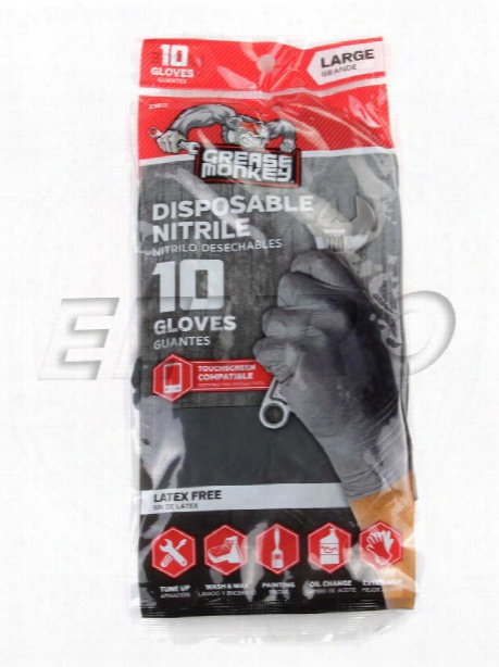 Nitrile Gloves (black) (10 Pack) (l) - Grease Monkey 2381126