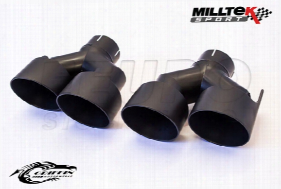 Exhaust Tip Set (100mm) (quad) (cerakote Black) - Milltek Sport Msau603604 Vw