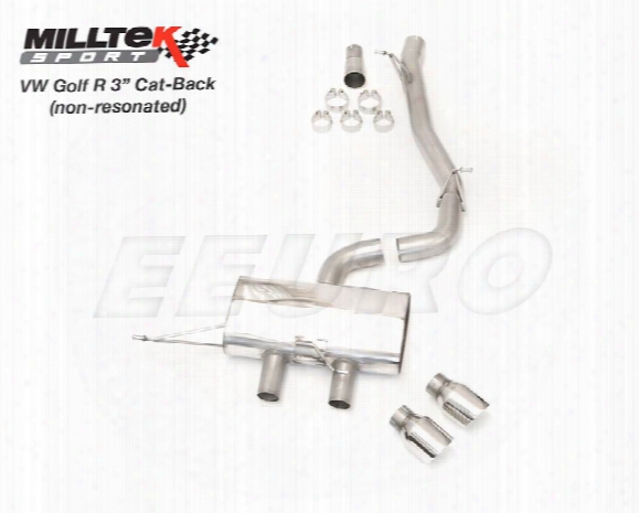 Vw Exhaust System Kit (cat-back) (race) (3in) (non-resonated) (polished 100mm Tips)