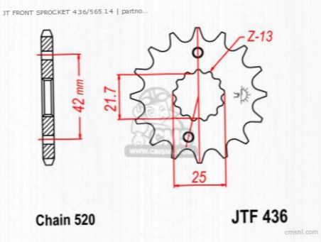 Jt Front Sprocket 436/565.14