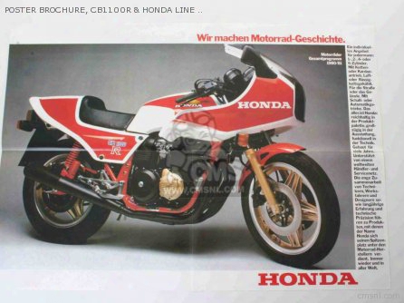 Poster Brochure, Cb1100r & Honda Line Up 1980 & 1981