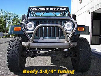 2002 Jeep Wrangler (tj) Genright Aluminum Alloy Bumper With Trail Series Stinger And 2 Tow Points