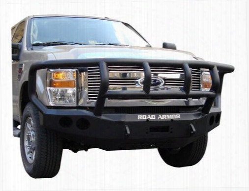 2008 Ford F-550 Super Duty Road Armor Front Stealth Winch Bumper Titan Ii Round Light Port In Satin Black