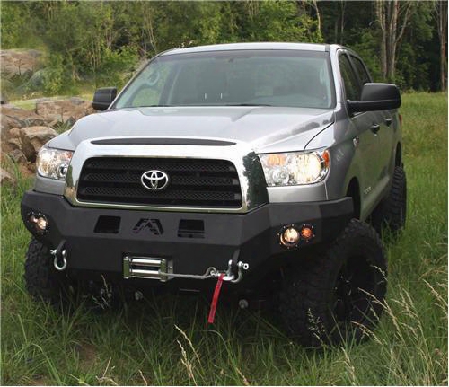 2009 Toyota Tundraf Ab Fours Heavy Duty Winch Bumper In Black Powder Coat With Lights And D-ring Mounts