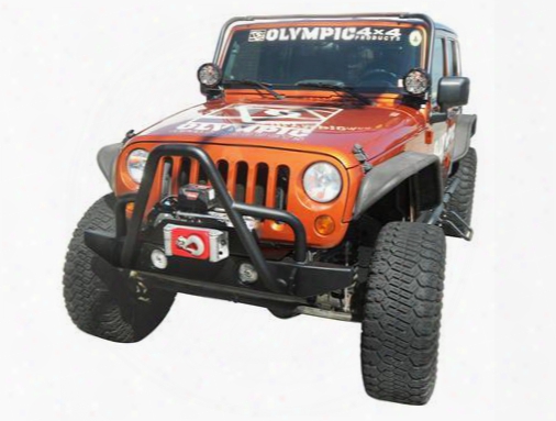2010 Jeep Wrangler (jk) Olympic 4x4 Products Boa Rock Bumper In Gloss Black