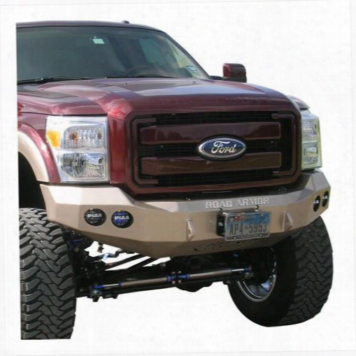 2012 Ford F-450 Super Duty Road Armor Front Stealth Winch Bumper Round Light Port In Satin Black