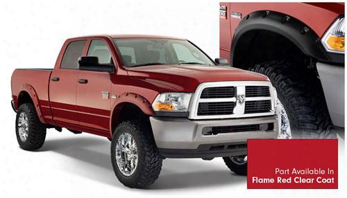 2010 Dodge Ram 3500 Bushwacker Dodge Ram Max Coverage Fender Flare Set In Flame Red Clear Coat