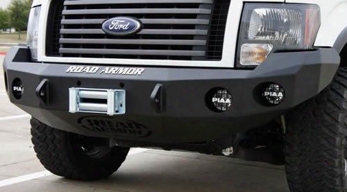 2010 Ford F-150 Road Armor Front Stealth Winch Bumper Round Light Port In Satin Black