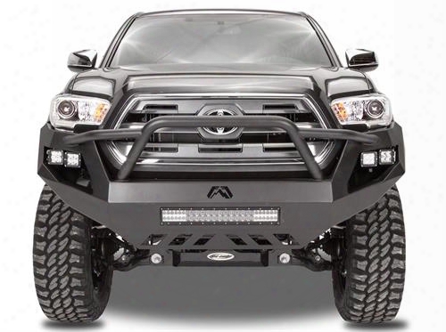 2016 Toyota Tacoma Fab Fours Winch Bumper With Pre-runner Guard In Bare Steel