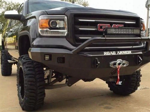 2014 Gmc Sierra 1500 Road Armor Front Stealth Winch Bumper Pre-runner Square Light Port In Satin Black