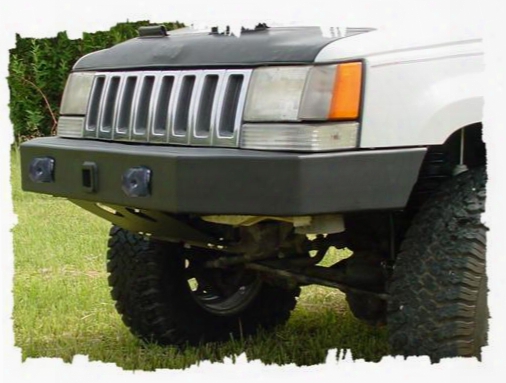 1998 Jeep Grand Cherokee (zj) Tomken Machine Front Bumper With 2 Inch Receiver And D-ring Mounts In Black Powder Coat