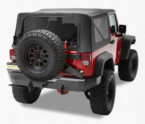 2010 Jeep Wrangler (jk) Bestop Highrock 4x4 Rear 2" Receiver Hitch Bumper With Swing Out Tire Carrier In Black