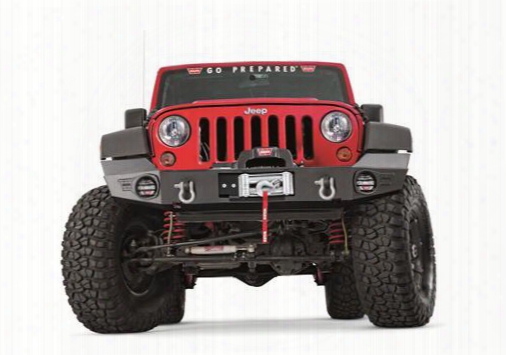 2010 Jeep Wrangler (jk) Warn Elite Series Winch Mount Front Bumpper With Light And D-ringmounts