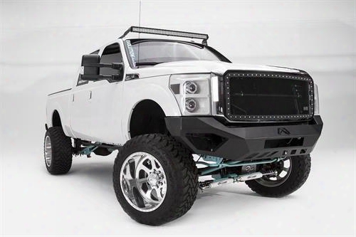2012 Ford F-450 Super Duty Fab Fours Vengeance Series Front No Guard Bumper In Black Powder Coat