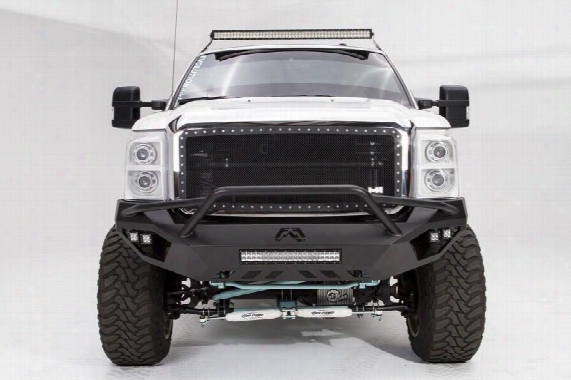 2012 Ford F-450 Super Duty Fab Fours Vengeance Front Bumper With Pre Runner Guard In Bare Steel