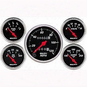 Auto Meter Auto Meter Designer Black 5 Gauge Set - 1411 1411 Gauge Set