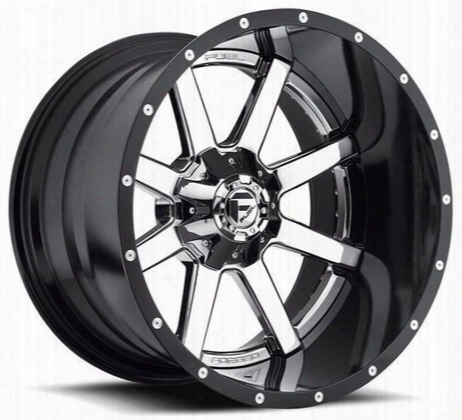 Mht Fuel Offroad Wheels Mht Fuel Offroad D260 Maverick, 20x10 Wheel With 8 On 170 Bolt Pattern - Chrome Center Black Lip - D26020001747 D26020001747 M