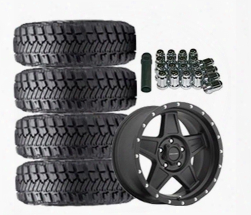 Genuine Packages Goodyear Wrangler Mt/r With Kevlar 35x12.50r17lt And Pro Comp Series 5035 Predator 17x8.5 Wheel Package - Set Of 4 - Tirepkg124 Tirep
