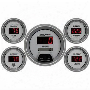 Auto Meter Auto Meter Ultra-lite Digital 5 Gauge Set Fuel/oil/speedo/volt/water - 6500 6500 Gauge Set