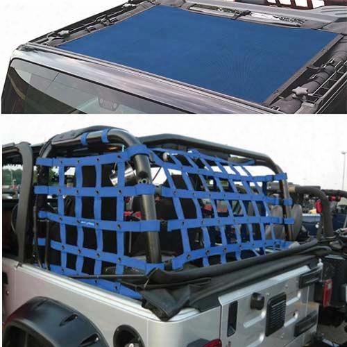 Dirtydog 4x4 Sun Screen With Rear Cargo Net J2ns07rcbl Brief Top